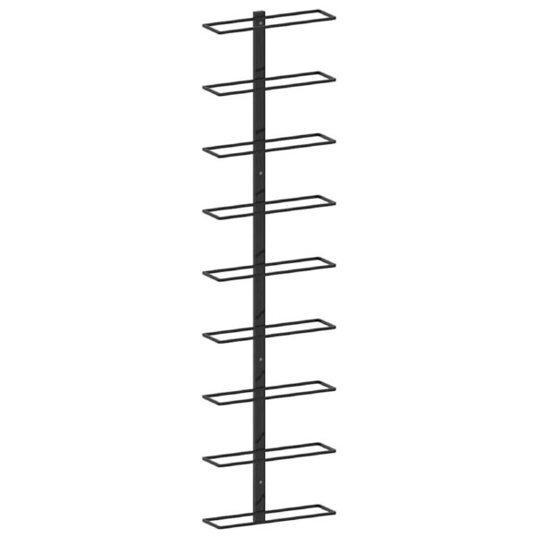 Wall-mounted Wine Rack for 9 Bottles Black Iron vidaXL