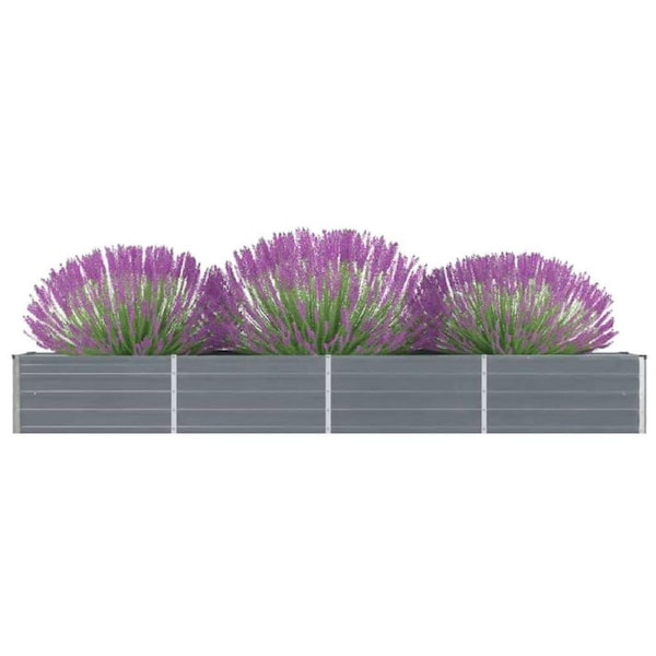 Garden Raised Bed Galvanised Steel 320x40x45 cm Grey vidaXL