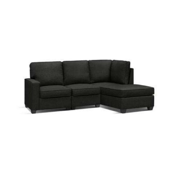 Sofa Lounge Set 4 Seater Modular Chaise Chair Couch Fabric Dark Grey