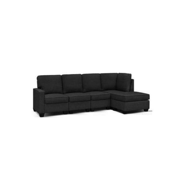 Sofa Lounge Set 5 Seater Modular Chaise Chair Suite Couch Dark Grey