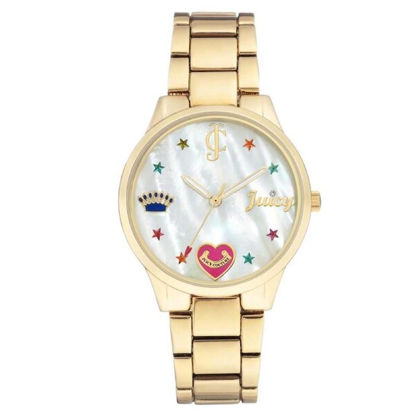 Juicy Couture Gold Steel White MOP Dial Women's Watch - JC1016MPGB