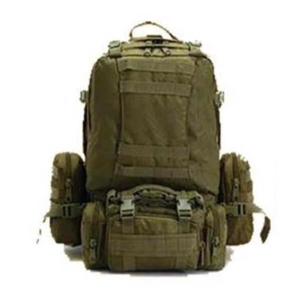 Hiking 4 In 1 Military Camping SWAT Molle 3 Day Assault Tactical Outdoor Backpack Bag Military Green