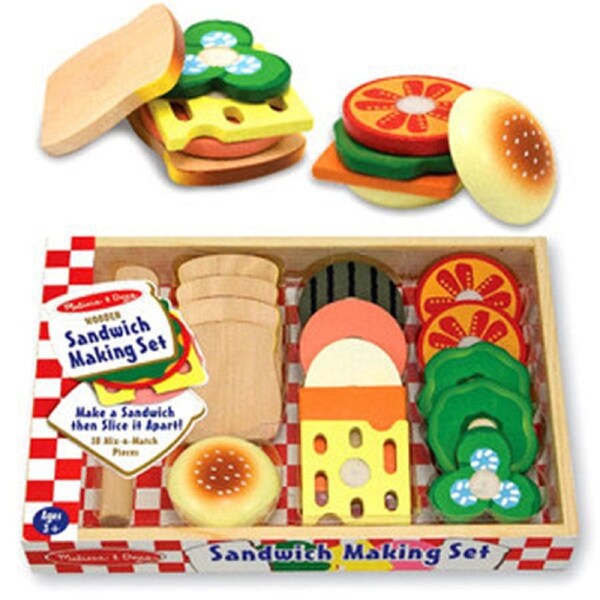 Melissa & Doug Wooden Sandwich Making Set Playset