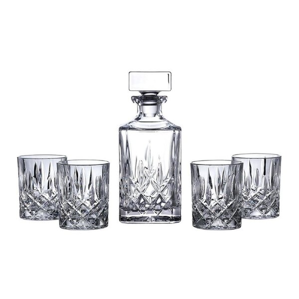Royal Doulton Square Spirit Crystalline Decanter Set - Decanter & 4 Tumblers