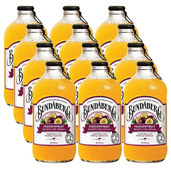 Bundaberg 375Ml Sparkling Drink Passionfruit 12 Pack