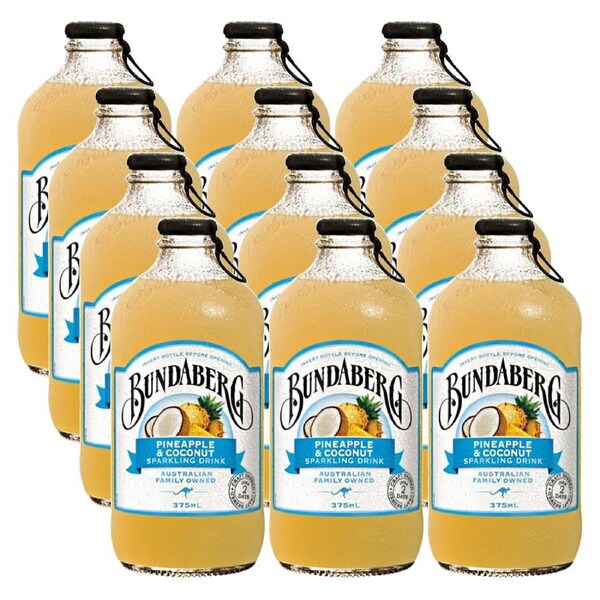 Bundaberg 375Ml Sparkling Drink Pineapple & Coconut 12 Pack
