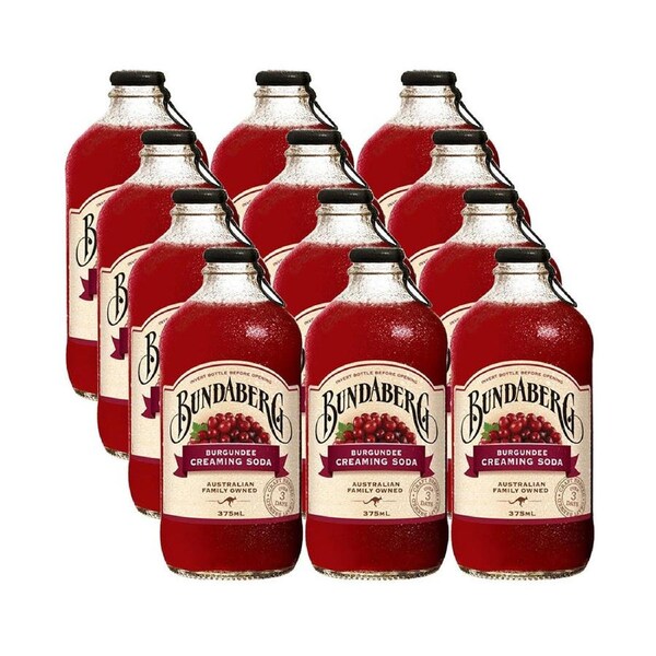 Bundaberg 375Ml Burgundee Creaming Soda 12 Pack
