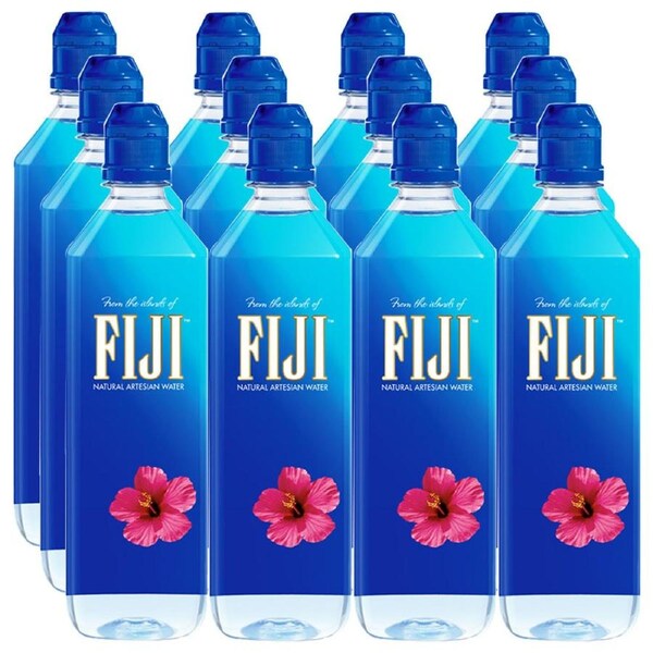 Fiji Water 700Ml Natural Artesian Water Sports Cap 12 Pack