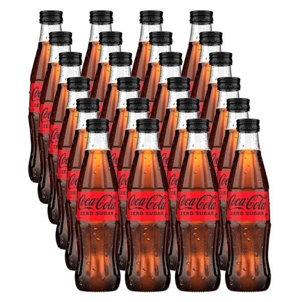 Coca Cola 330Ml Glass Screw Bottle Coke No Sugar 24 Pack