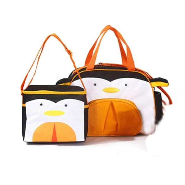 Nappy Changing Bag Baby Diaper Travel Tote Handbag Bottle Holder Mat+Organizer PENGUIN