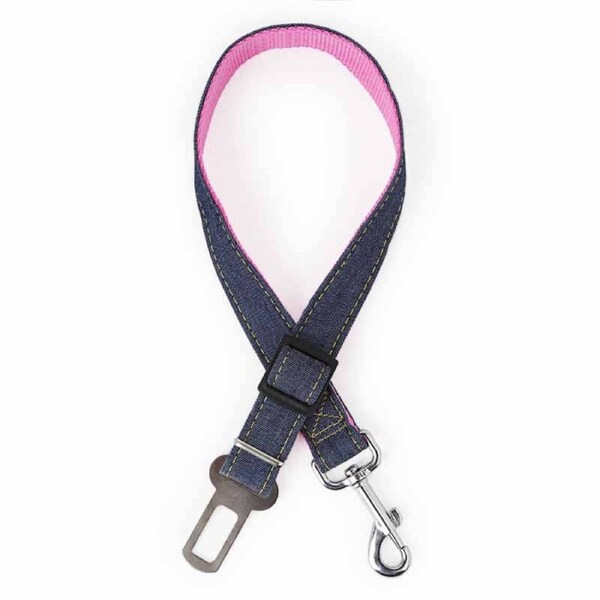 Salesbay Pet Car Vehicle Safety Dog Seat Belt Harness Adjustable Lead Seatbelt Pink