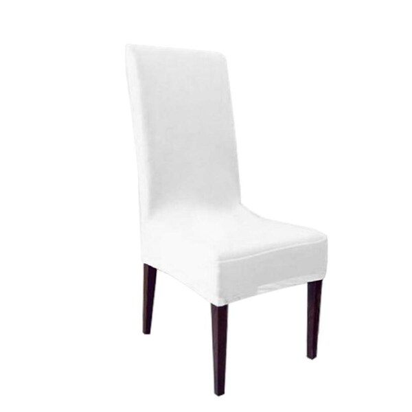 Dining Chair Cover Stretchy Kitchen Seat Covers Spandex Cover Restaurant Cafe Wedding Party Seats WHITE / 2X