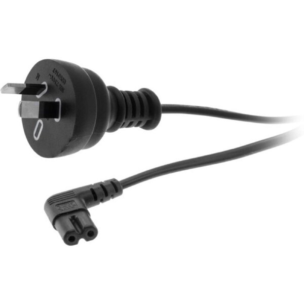 DOSS R720AC 240VAC Mains Figure 8 IEC-C7 Right Angle Power leads 2m Black