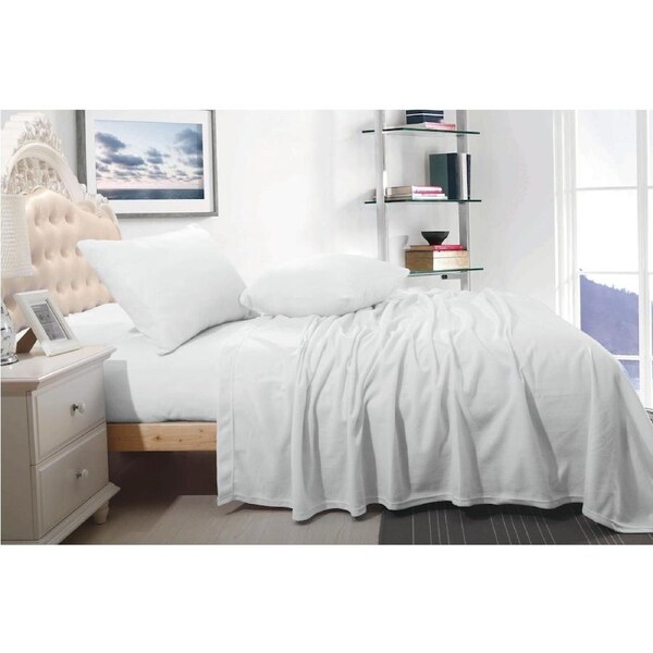Shangri-La Linen Ultra Soft Cashmere-Feel Polar Fleece Microfiber Sheet Set Single / Silver