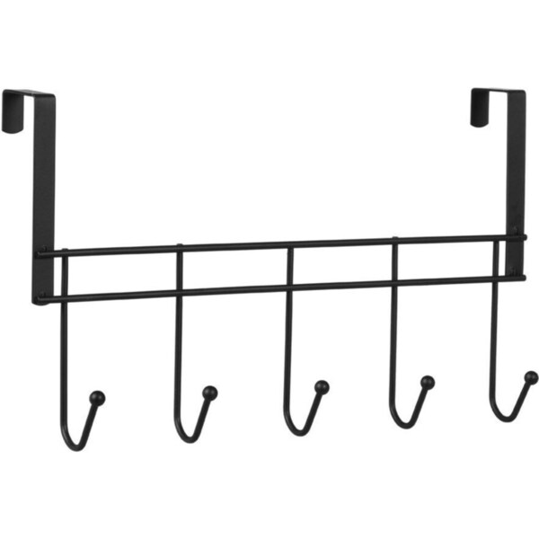 2x Over Door Hangers 5 Hooks 38cm Wire Towel Hat Coat Clothes Holder Shower Bath