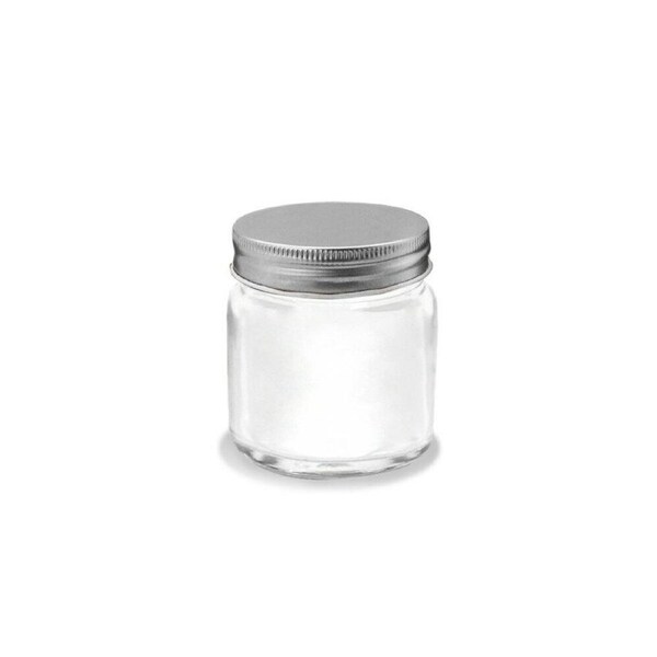6 x Clear 70ml Glass Jars Multi-purpose Storage Mini Small Jar Silver Lid Bulk