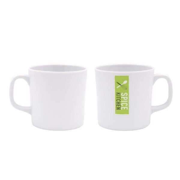 6 x 370ML White Melamine Drinking Mug Coffee Tea Cup Juice Handle Drinkware Party