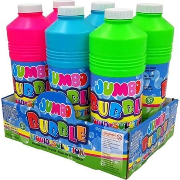 6 x 900ml Jumbo Bubble Solution Bottles for Bubble Wand Kids Summer Toy Non-Toxic