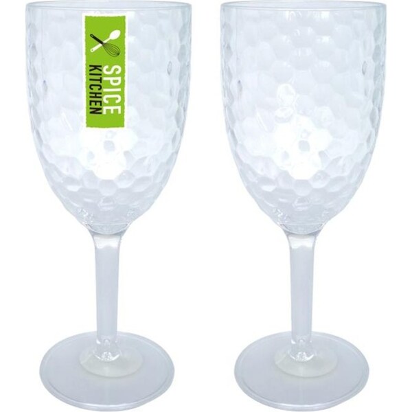 6 x Plastic Ripple Style Tumbler 600ML Clear Cup Drink Glasses Reusable Beer Juice