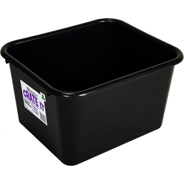 3x Large Heavy Duty 15L Black Plastic Basin Tub Containers Storage Crates Box AU