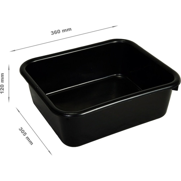10x Heavy Duty 10L Black Plastic Basin Tub Containers Storage Crate Box Large AU