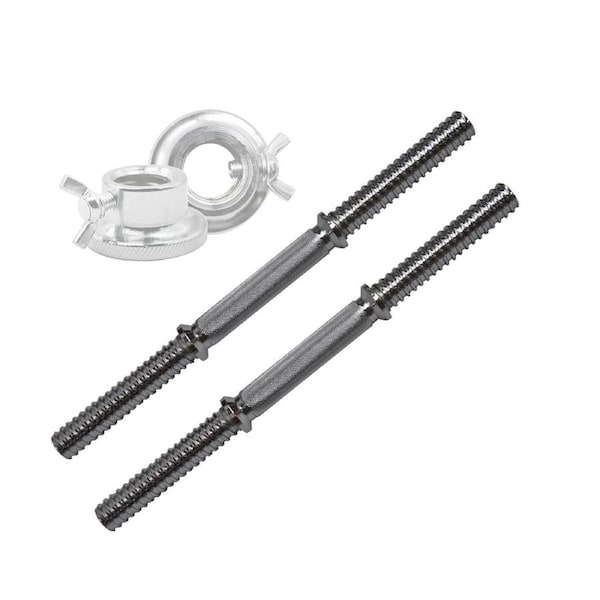 40cm Dumbbell Bar - 1 Pair Stainless Dumbell Handle - 25mm Diameter