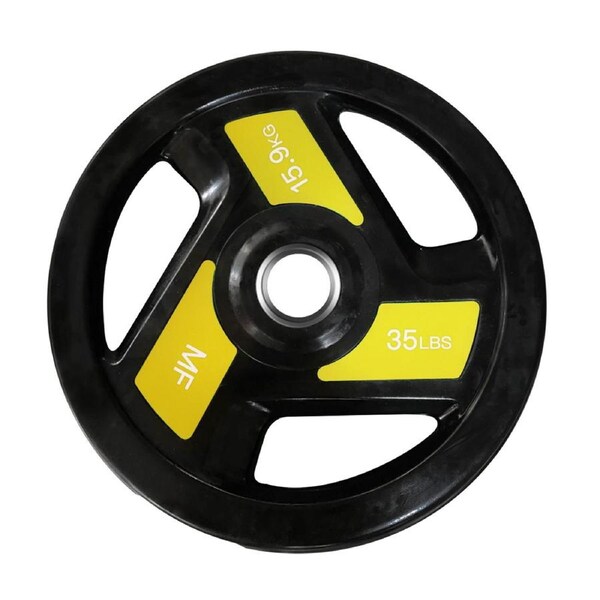 Energetics 35LBS x 2 Rubber Coated Olympic Cast Iron Weight Plate - Commercial Grade