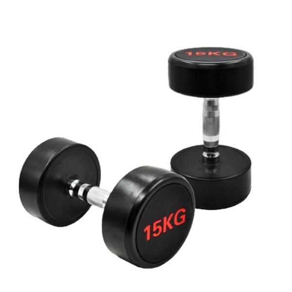 15kg x 2 Commercial Grade Rubber Coated Dumbbell Hand Weight - Rubber Dumbbell
