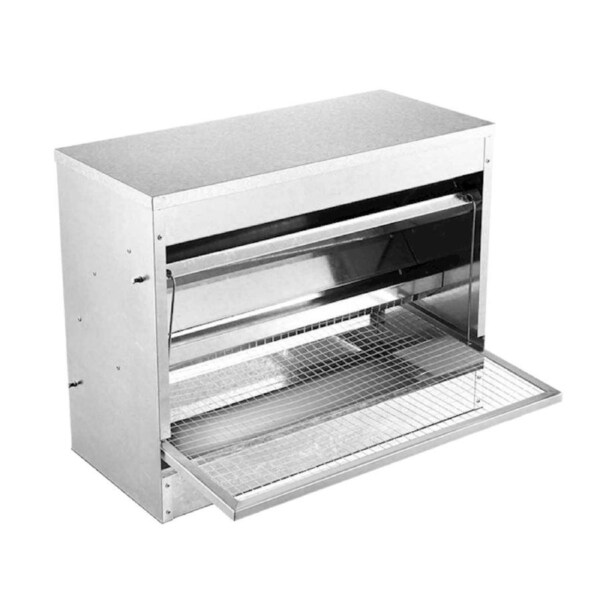 10kg Automatic Chook Chicken Feeder Poultry Auto Treadle Galvanised Metal Coop