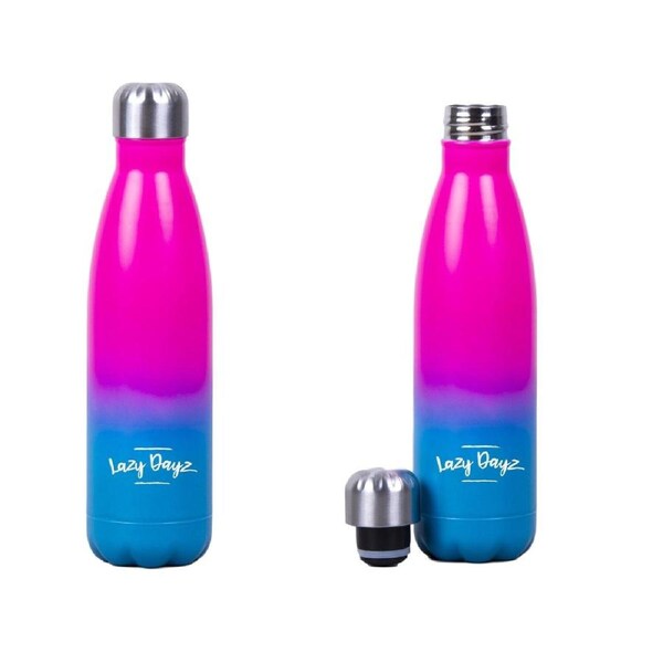 500ml Double Walled Insulated Stainless Steel Water Drink Sport Carry Bottle Gym Outdoor Gym Cycling Gift BPA Free Hot Cold 12 Hours Pink Blue Ombre