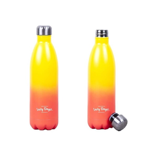 500ml Double Walled Insulated Stainless Steel Water Drink Carry Bottle Gym Outdoor Gym Cycling Sport Gift BPA Free Hot Cold 12 Hours Yellow Peach Ombre