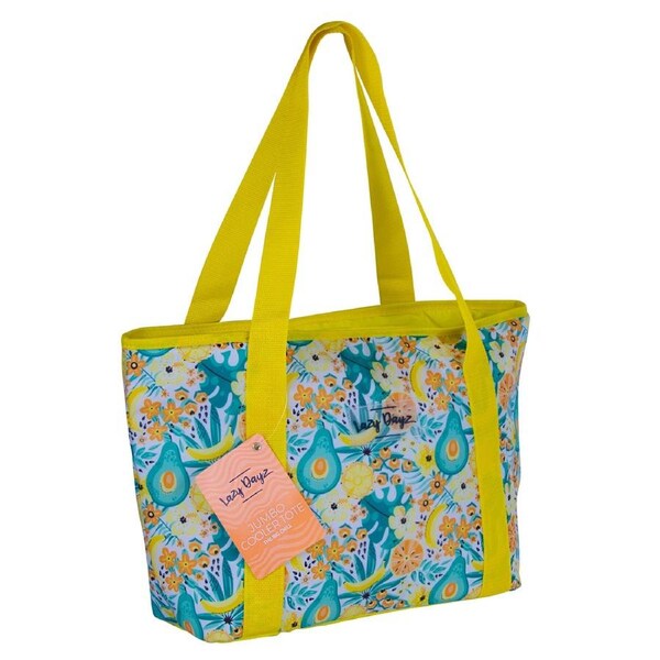 Jumbo Yellow Tote Lunch Bag Fun Cooler Picnic Beach Handbag Ice Reusable Durable Leakproof Work School Outdoor