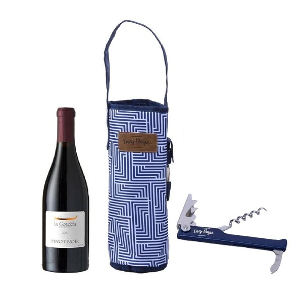 Wine Cooler Bag Bottle Drink Carrier Insulated Tote Bag Travel Picnic w/Strap & Wine Opener Included Reusable Lightweight Attractive Design Makena