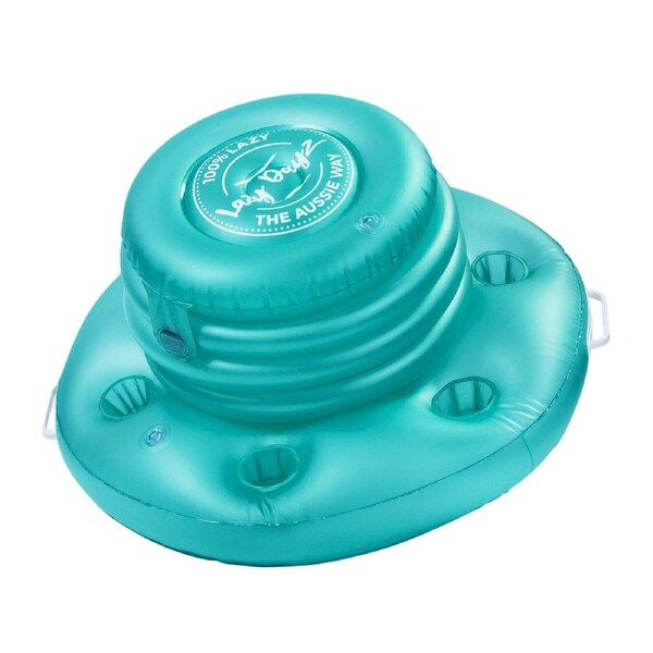 Inflatable Pool Beach Drinks Cooler Floating Bar Beer Holder Ice Tub Chiller Arm Summer Holiday Alcohol Beverage TEAL