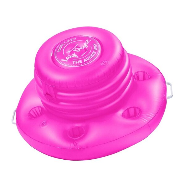 Inflatable Pool Beach Drinks Cooler Floating Bar Beer Holder Ice Tub Chiller Arm Summer Holiday Alcohol Beverage PINK