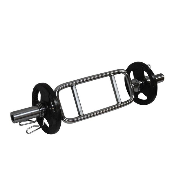 18kg Olympic Barbell Weight Set - Tricep Bar + 10kg Iron Ez Grip Weight Plate