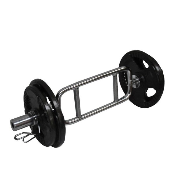43kg Olympic Barbell Weight Set - Tricep Bar + 35kg Iron Ez Grip Weight Plate