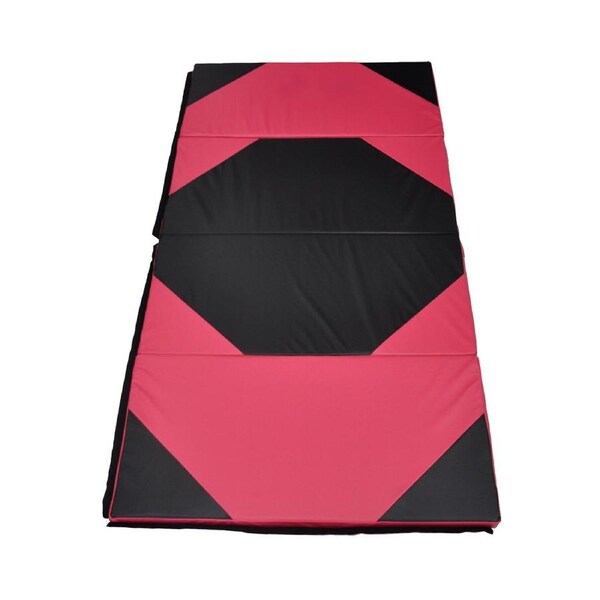 Super Large 300cm X 120cm Gymnastics Folding Gym Yoga Exercise Mat - Black/Red