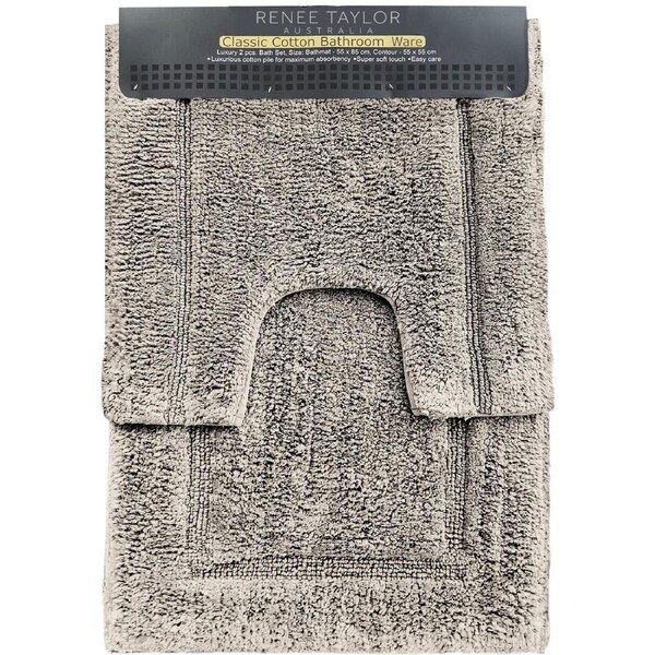 Renee Taylor 2 Piece 2200 GSM Tufted Bath Mat set Linen