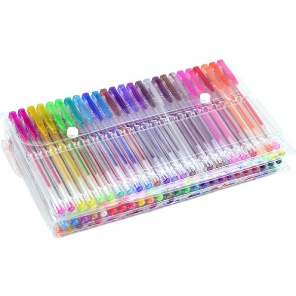 Glitter Gel Pens (100 pack) with 2.5X More Ink - Craft, Kids & Adult Colouring