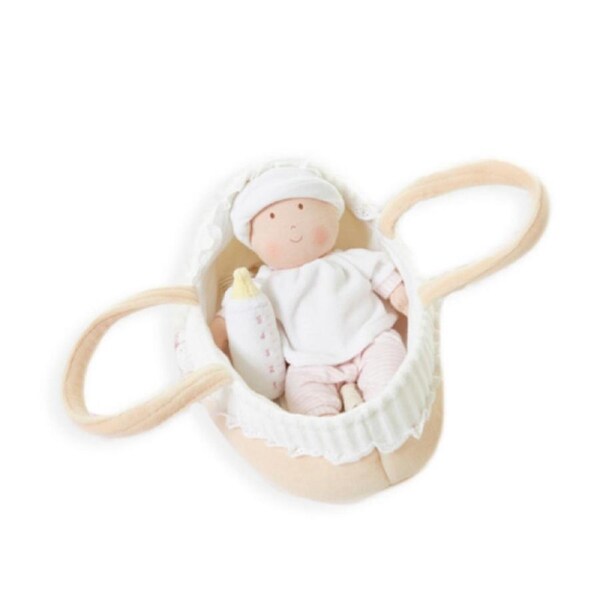 Bonikka - Grace Baby Doll in Carry Cot With Bottle & Blanket