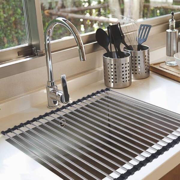 Toque Roll-Up Dish Drying Rack Stainless Steel