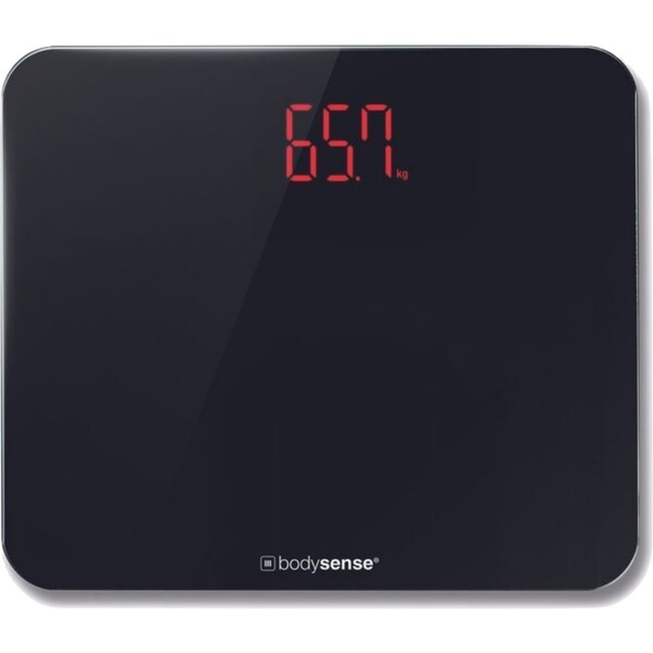 BodySense 200Kg Wide Platform Black Digital Bathroom Scale Electronic Weight