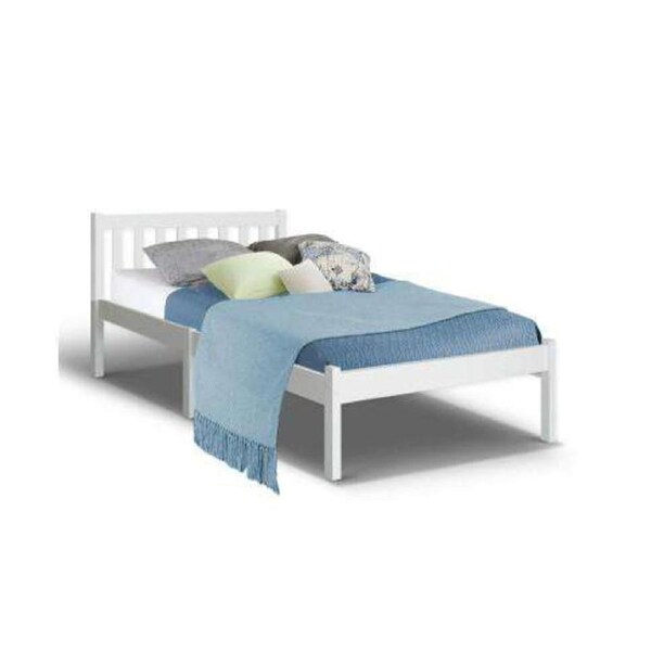 Single Size Wooden Bed Frame - White