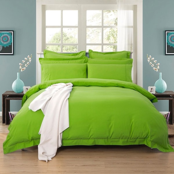 Super Soft Tailored KING SINGLE Size Quilt/Doona/Duvet Cover Set - Green