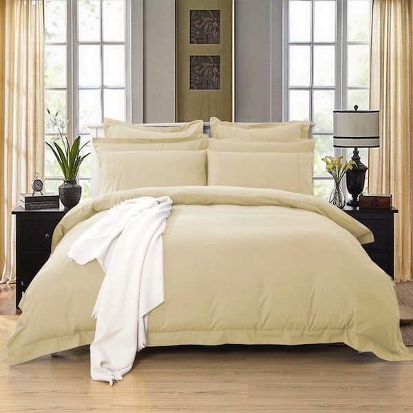 Super Soft Tailored KING SINGLE Size Quilt/Doona/Duvet Cover Set - Beige