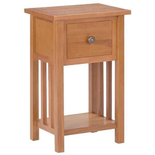 Magazine Table with Drawer 35x27x55 cm Solid Oak Wood vidaXL