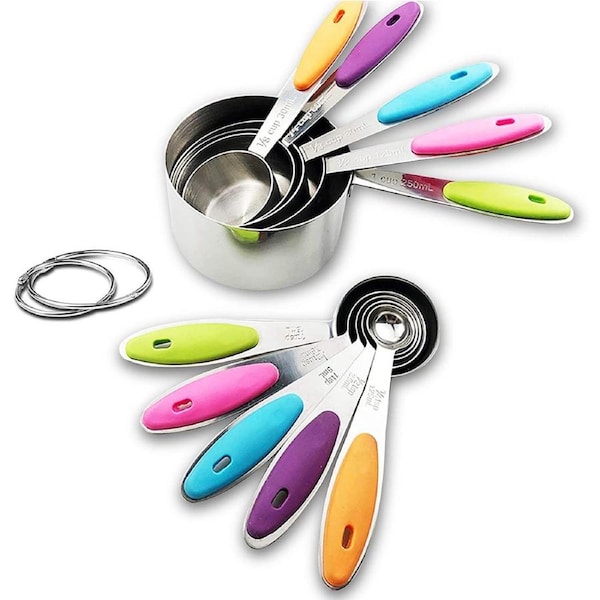 10 PCS Stainless Steel Measuring Cups and Spoons Set
