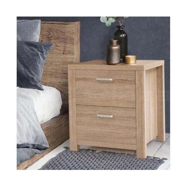 Bedside Table Lamp Side Tables Drawers Nightstand Unit Beige Wood