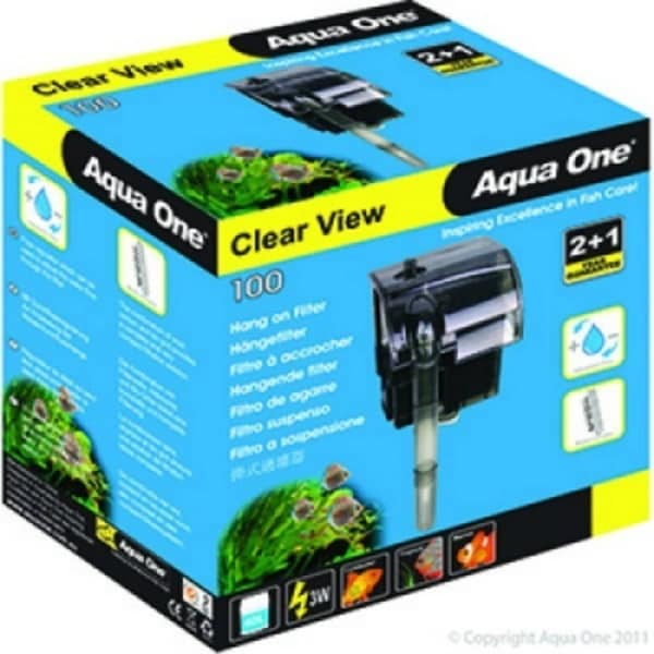 Aqua One Clear View Hang On Filter 100 Waterfall Hang On Back 11526